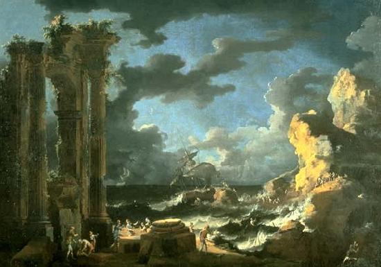 Leonardo Coccorante Port of Ostia During a Tempest